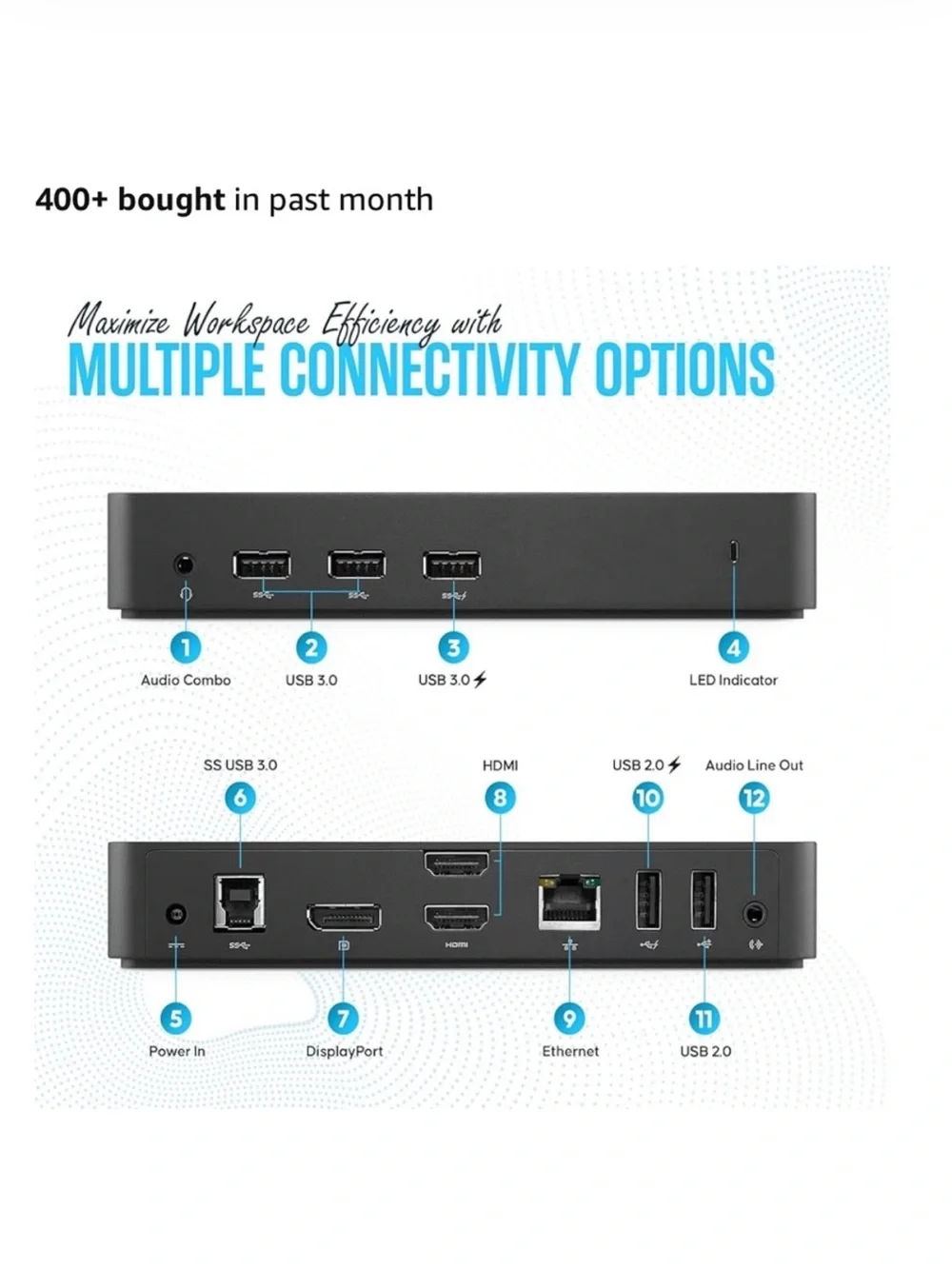 Dell USB 3.0 Ultra HD/4K Triple Display Docking Station (D3100)